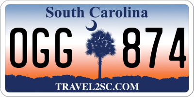 SC license plate OGG874