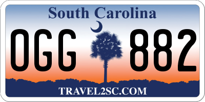 SC license plate OGG882