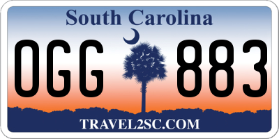 SC license plate OGG883