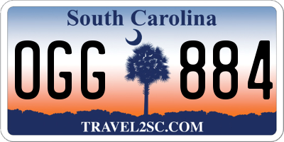 SC license plate OGG884