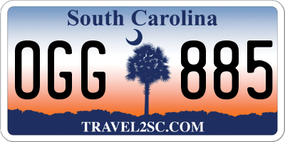 SC license plate OGG885