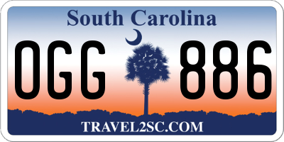 SC license plate OGG886