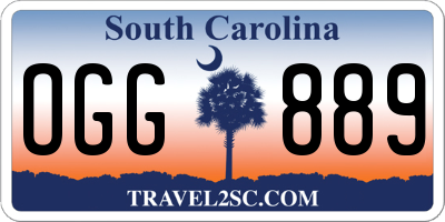SC license plate OGG889