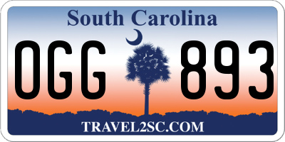 SC license plate OGG893