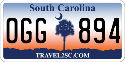 SC license plate OGG894
