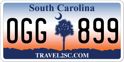 SC license plate OGG899