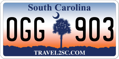 SC license plate OGG903