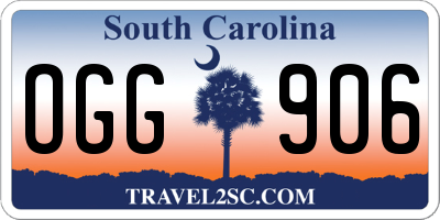 SC license plate OGG906