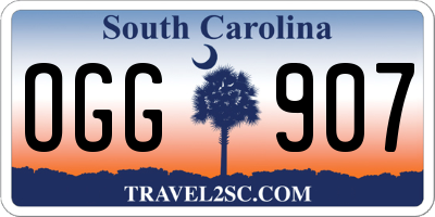 SC license plate OGG907