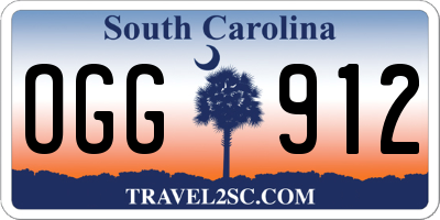 SC license plate OGG912