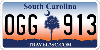 SC license plate OGG913