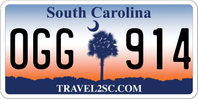 SC license plate OGG914