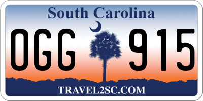 SC license plate OGG915
