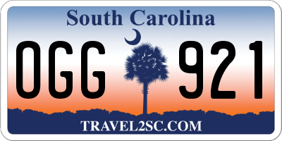 SC license plate OGG921