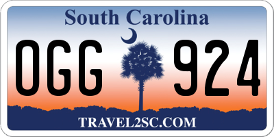 SC license plate OGG924