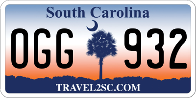 SC license plate OGG932