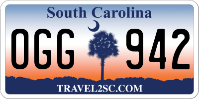 SC license plate OGG942