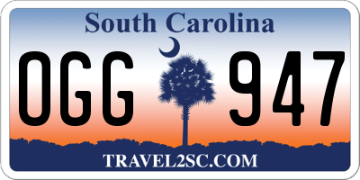SC license plate OGG947