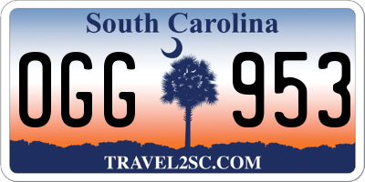 SC license plate OGG953