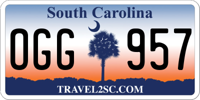 SC license plate OGG957