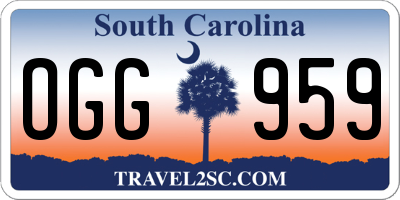 SC license plate OGG959