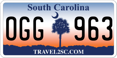 SC license plate OGG963