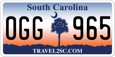 SC license plate OGG965