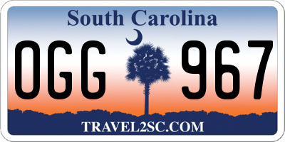 SC license plate OGG967