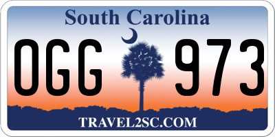 SC license plate OGG973