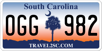 SC license plate OGG982