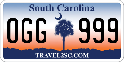 SC license plate OGG999