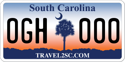 SC license plate OGH000