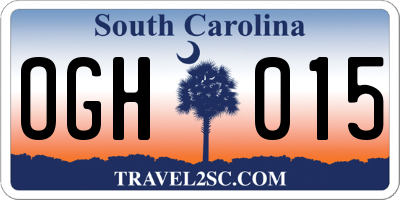 SC license plate OGH015