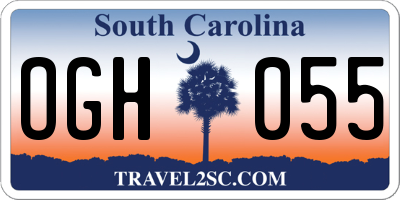 SC license plate OGH055