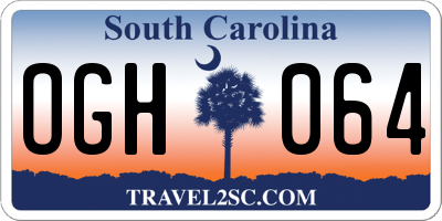 SC license plate OGH064
