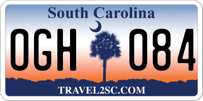 SC license plate OGH084