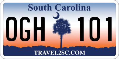 SC license plate OGH101