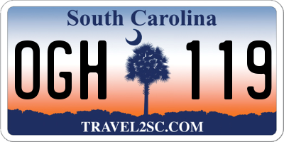 SC license plate OGH119