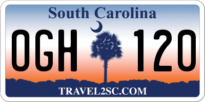 SC license plate OGH120