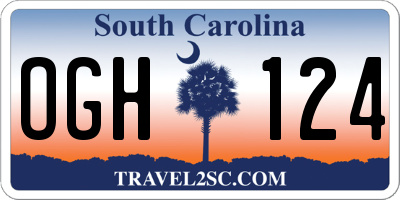 SC license plate OGH124
