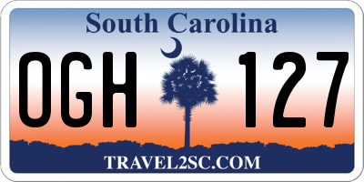 SC license plate OGH127