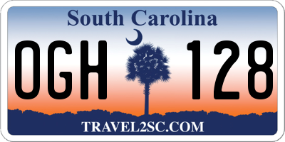 SC license plate OGH128