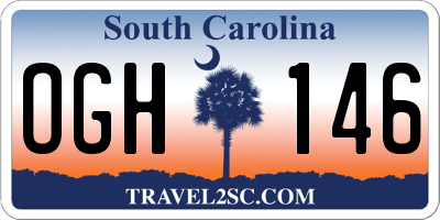 SC license plate OGH146