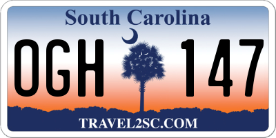 SC license plate OGH147