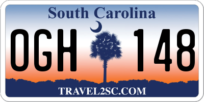 SC license plate OGH148