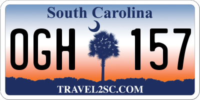 SC license plate OGH157