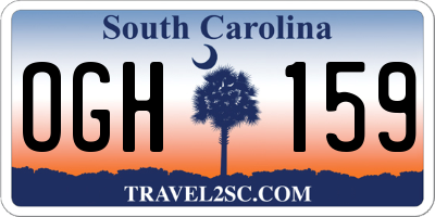 SC license plate OGH159