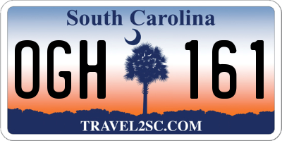 SC license plate OGH161