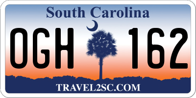 SC license plate OGH162