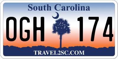SC license plate OGH174